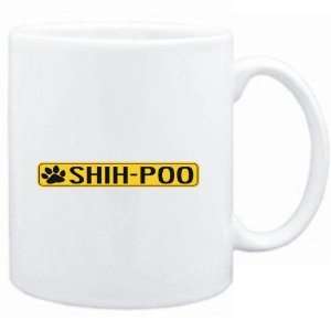    Mug White  Shih poo PAW . SIGN / STREET  Dogs