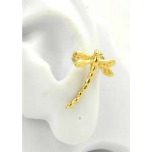  Gold Vermeil Dragonfly Ear Cuff for the Left Ear Sandra 