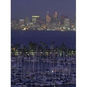 Shelter Island Yacht Harbor with Skyline of San Diego, California 