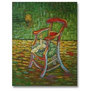Fine Oil Painting,Chair w Books & Candle by Vincent Van Gogh   Size 16 