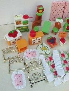 Vintage 1980s Strawberry Shortcake Berry Happy House Home Furniture 