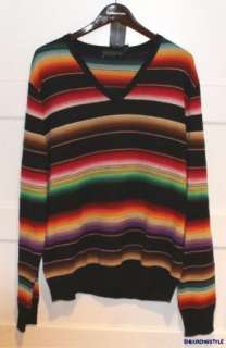 NWT $795 Ralph Lauren Black Label Serape Stripe Sweater XXL  