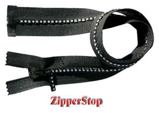 20 Swarovski Rhinestone Zipper ~ Separating ~ Black ~ Small Stones ~