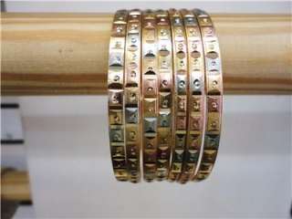 Tri Gold Filled18K 7pcs Semanario Diamondcut Bangles #5  