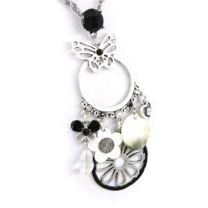  Necklace french touch Vahiné black white. Jewelry