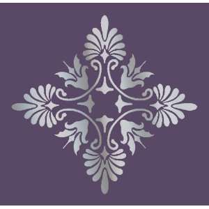  Large Wall Damask Faux Mural Design #1017 Stencil Size 12 