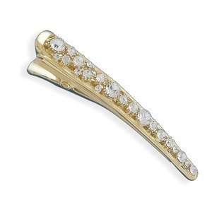    Bridal Fashion Hair Clip Swarovski Crystal 14K Gold Plate Jewelry