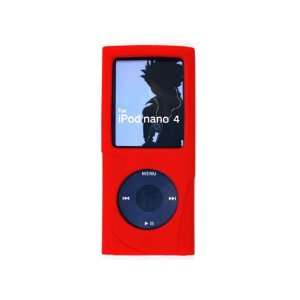  Kroo iPod Nano 4th Generation Silicone Skin Case Red (Free 