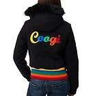 169 COOGI Toggle Bomber Jacket * RAINBOW * Plus Size Fur Trim Black 