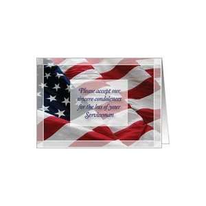  Sympathy, Military Serviceman, U. S. Flag Card Health 