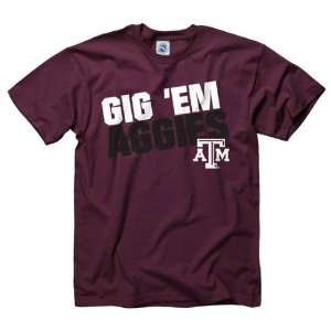 Texas A&M Aggies Maroon Youth Slogan T Shirt  Sports 