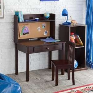Childrens Wood Pin Board Desk & Chair Set w/ Corkboard  