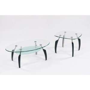  Crestone Occasional Table Set in Black Finish Furniture 