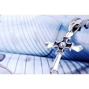  Silver Cross Necklace Goth Jewelry for Mens Punk Fashion 