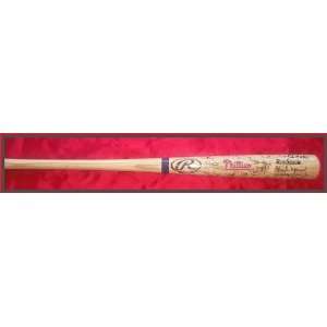  Phillies 2009 Roster Autographed/Hand Signed Bat Sports 
