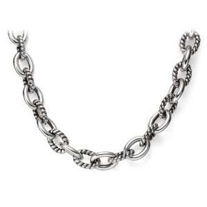  Zina Sterling Silver Twist Link Necklace, 17 Jewelry