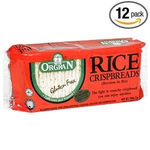 OrgraN Rice Crispbreads, 7 Ounce Packages (Pack of 12)  