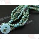 STUNNING TRIPLE TIGER COWRY SHELLS TURQUOISE necklace  
