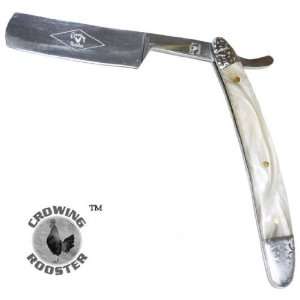  Crowing Rooster Straight Razor Shaver Pearl Handle 