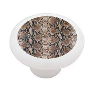 Brown Snake Skin Pattern Decorative High Gloss Ceramic Drawer Knob