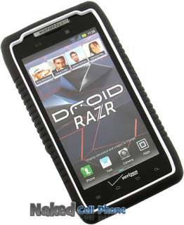NEW WHITE BLACK DUO SHIELD SOFT RUBBER HARD CASE FOR MOTOROLA DROID 