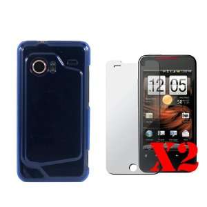   (Blue Case) plus two, (2) Screen Guards Cell Phones & Accessories