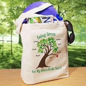    Going Green Personalized Canvas Reusable Tote Bag 