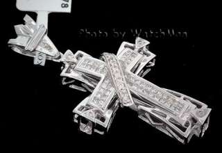 Diamond Cross 14K White Gold Hip Hop Pendant 31875  