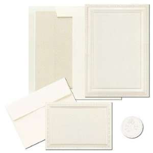  Pearl Frame with Squares Ivory Invitation and Note (Case 