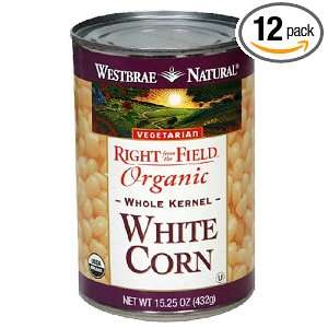 Westbrae Natural Organic White Corn, 15.25 Ounce Cans (Pack of 12 