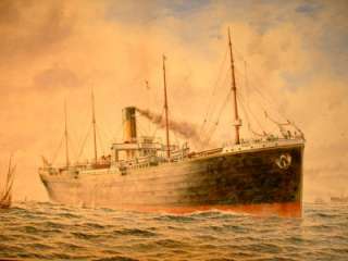 WHITE STAR LINE RMS MEDIC COMPANY ISSUED WATERCOLOUR 1899 RICHARD 