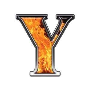 Reflective Letter Y with Inferno Flames   2 h   REFLECTIVE 