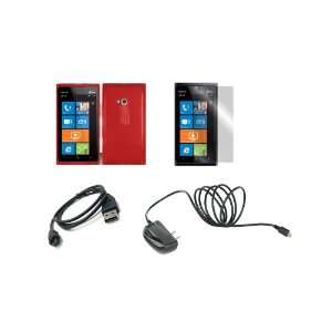  Nokia Lumia 900 (AT&T) Premium Combo Pack   Red TPU Case 