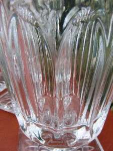 Elegant Vtg.Crystal Water Ice Tea Goblets Diamond & Thumbprint Design 