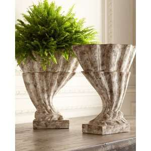  Two Carved Shell Table Planters