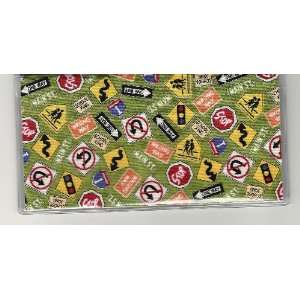  Checkbook Cover Travel Road Stop Signs 