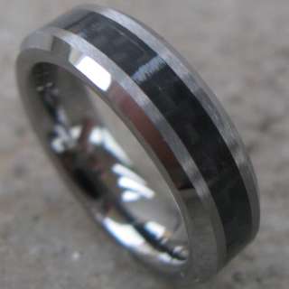 5mm ladies tungsten carbon fiber wedding band ring new  
