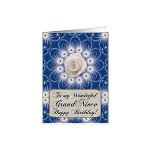  For Grand niece, A birthday card with a white rose anda 