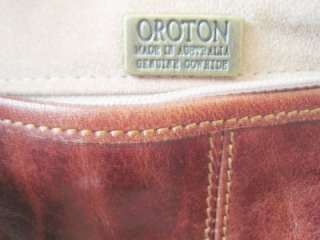 OROTON AUSTRALIA Burgundy Soft Cowhide Leather NEW Messenger Cross 