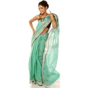  Light Blue Dhakai Sari from Bengal   Pure Cotton 