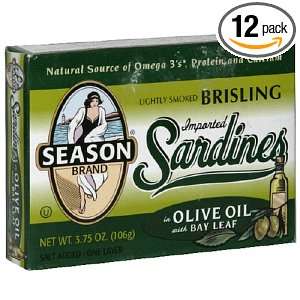 Seasons Brst Sard In Olive Oil With Bleav, 3.75 Ounces (Pack of 12 