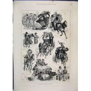  1886 Derby Day Horses Carriage Darby Joan Sketches