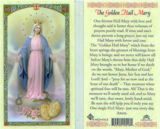 Golden Hail Mary Prayer Holy Card Truly Say One Daily  