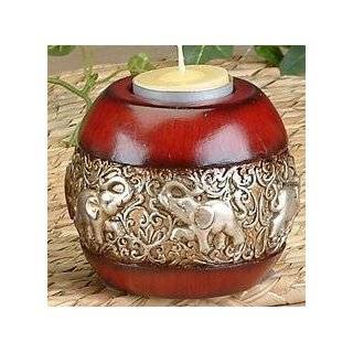 Candle Holder Elephant Collectible Dark Red Decoration Figurine Decor