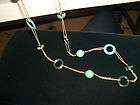 lucite jade sea green shell gold chain vintage bead jewelry