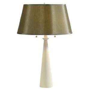  Lights Up Dasan Ivory Table Lamp Driftwood Silk Shade 