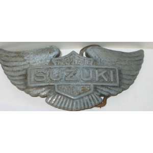  Vintage Suzuki Metal Motorcycle Eagle Belt Buckle 