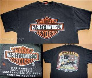 zylstra HARLEY davidson HD grand OPENING shirt L large 2001 01 vtg 