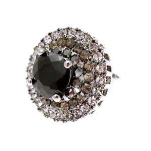 Acosta Jewellery   Jet & Black Diamond Crystal   Adjustable Cocktail 