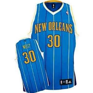  New Orleans Hornets #30 David West Baby Blue Jersey 